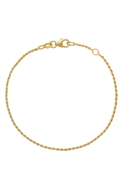 Shop Bony Levy 14k Gold Thin Rope Chain Bracelet In 14k Yellow Gold