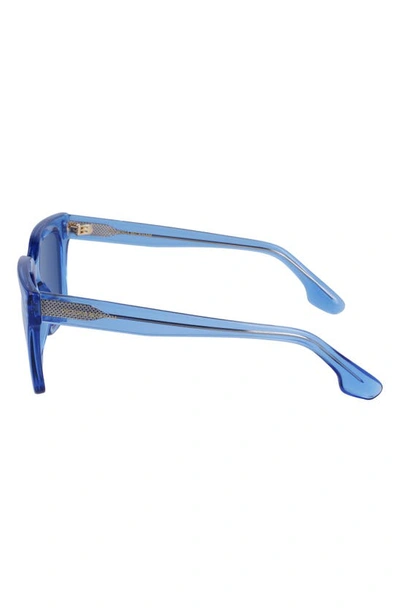 Shop Victoria Beckham 53mm Rectangle Sunglasses In Teal Blue