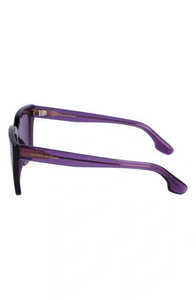 Shop Victoria Beckham 53mm Rectangle Sunglasses In Purple