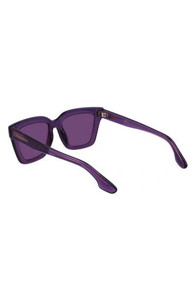 Shop Victoria Beckham 53mm Rectangle Sunglasses In Purple
