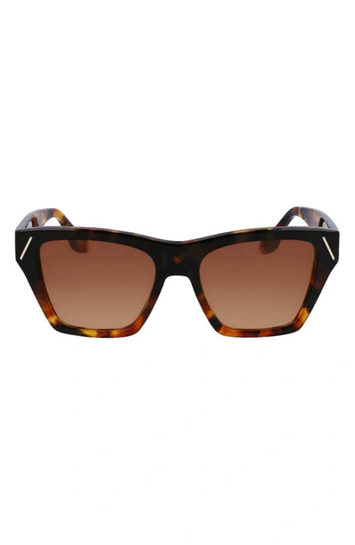 Shop Victoria Beckham 55mm Modified Rectangle Sunglasses In Dark Havana Fade