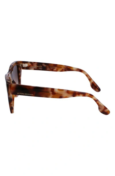 Victoria Beckham Classic V Modified Square Acetate Sunglasses In Light Havana Fade