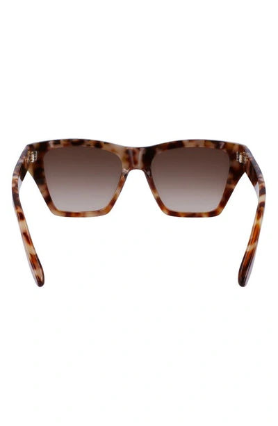 Shop Victoria Beckham 55mm Modified Rectangle Sunglasses In Light Havana Fade