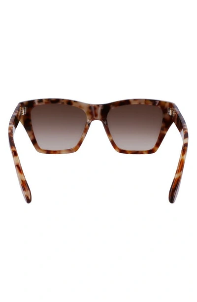 Victoria Beckham Classic V Modified Square Acetate Sunglasses In Light Havana Fade