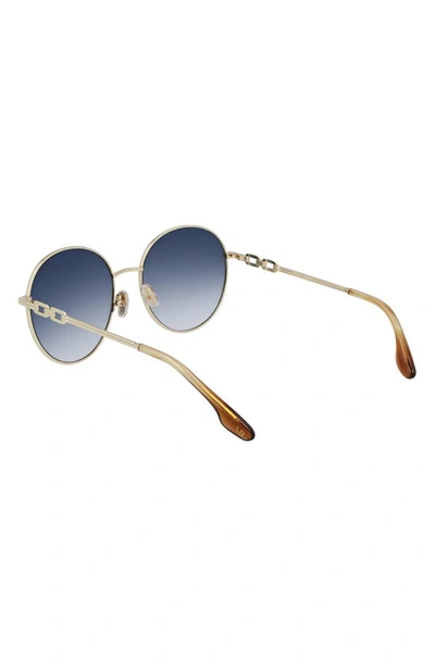 Shop Victoria Beckham 58mm Gradient Round Sunglasses In Gold/ Blue