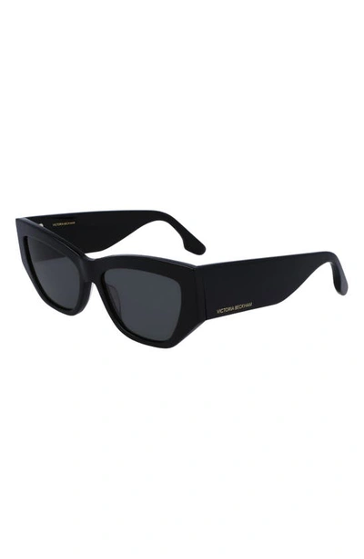 Shop Victoria Beckham 55mm Cat Eye Sunglasses In Black