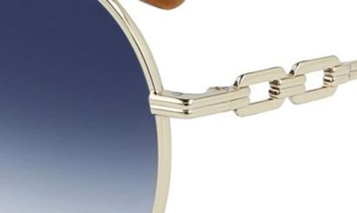 Shop Victoria Beckham 58mm Gradient Round Sunglasses In Gold/ Blue