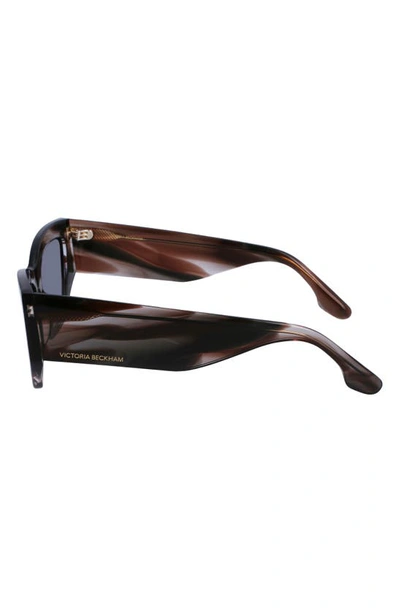 Shop Victoria Beckham 55mm Cat Eye Sunglasses In Striped Grey