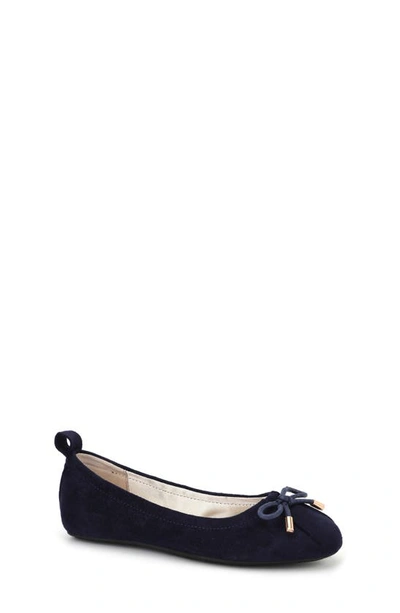 Shop Yosi Samra Kids' Miss Sheila Ballet Flat In Midnight Blue