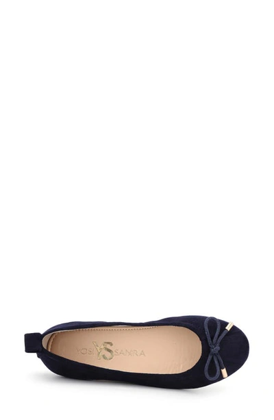 Shop Yosi Samra Kids' Miss Sheila Ballet Flat In Midnight Blue