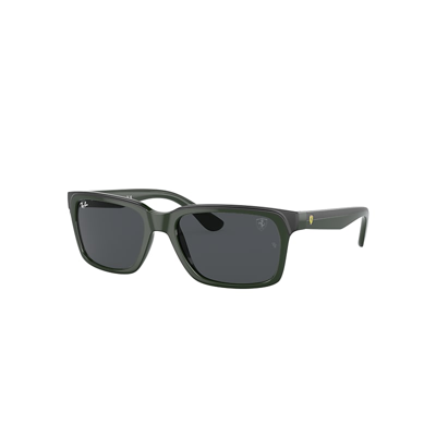Shop Ray Ban Sunglasses Unisex Rb4393m Scuderia Ferrari Collection - Green On Black Frame Grey Lenses 56-18