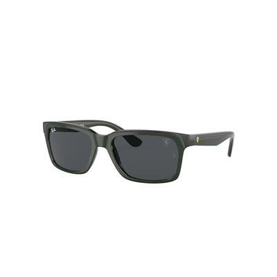 Ray Ban Rb4393m Scuderia Ferrari Collection Sunglasses Green On Black Frame Grey Lenses 56-18 In Green On Black