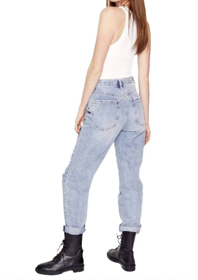 Shop Blue Revival Plaid Patchwork Straight Jeans In Ibiza Wash In White
