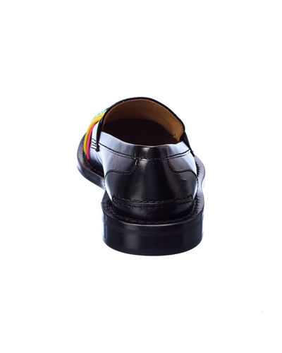 Shop Jw Anderson Elastic Straps Leather Loafer In Multi