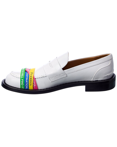 Shop Jw Anderson Elastic Straps Leather Loafer In Multi