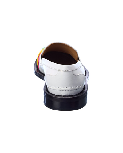 Shop Jw Anderson Elastic Straps Leather Loafer In Multi