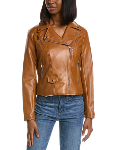 Shop Sam Edelman Moto Jacket In Brown