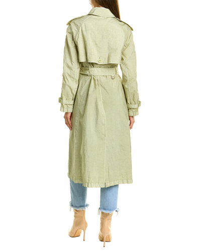 Shop Burberry Garment Dyed Nylon Trench Coat In Green