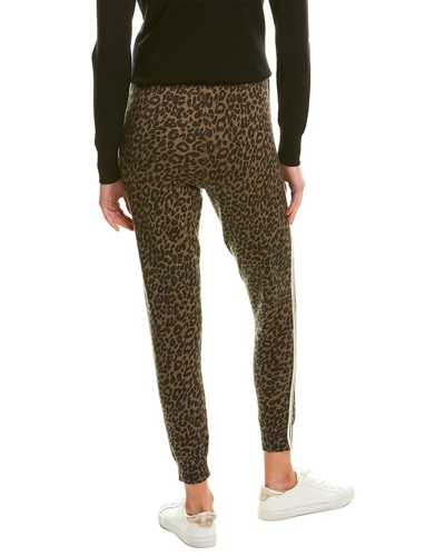 Shop Skull Cashmere Kassie Cashmere-blend Leopard Jogger In Green