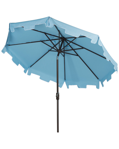 Shop Safavieh Up Resistant Zimmerman 9 Ft Crank Market Push Button Tilt Umbrella With Flap In Nocolor