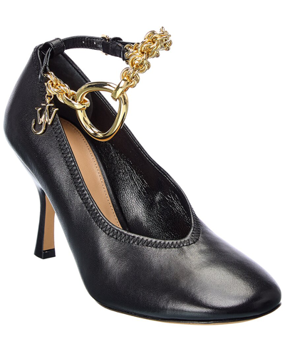 Shop Jw Anderson Chain Leather Pump In Black