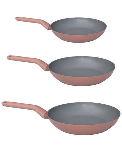 Shop Berghoff Leo 3pc Non-stick Fry Pan Set In Pink
