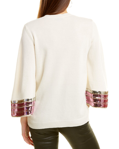 Shop Valentino Sequin Cuff Wool & Cashmere-blend Sweater In Nocolor