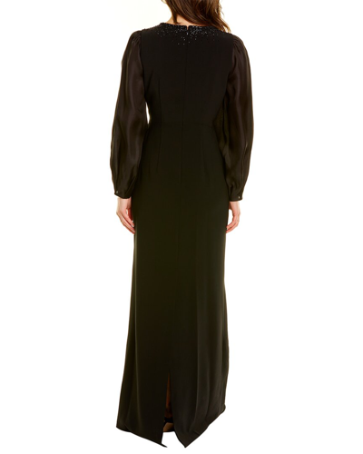 Shop Sachin & Babi Sachin + Babi Gigi Silk-blend Gown In Black