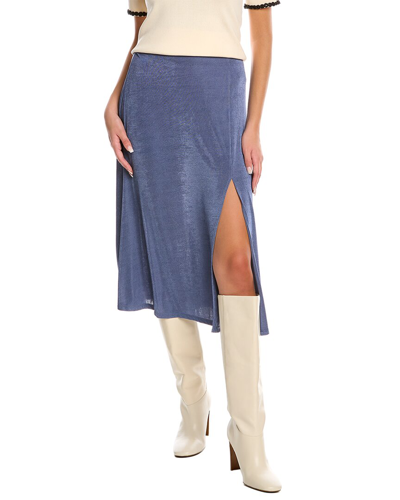 Shop Alexia Admor Full Slit Midi Skirt In Blue