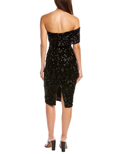Shop Romance Jewel Off-the-shoulder Dress In Black
