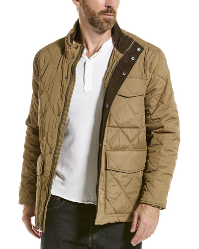 Shop Cole Haan Quilted Field Jacket In Brown