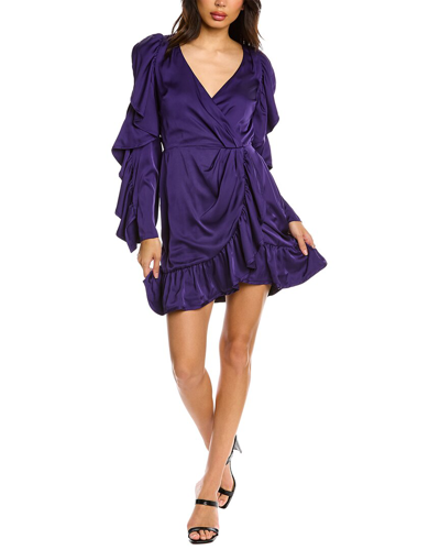 Shop Amur Charmeuse Mini Dress In Purple