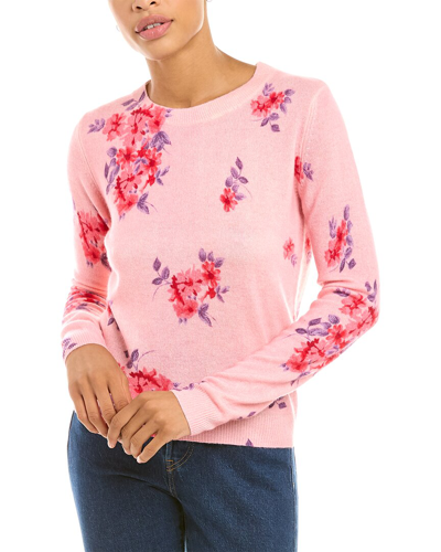 Shop Autumn Cashmere Floral Cashmere Sweater In Pink