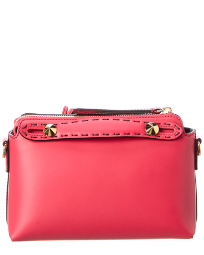 Shop Fendi By The Way Mini Leather Shoulder Bag In Red