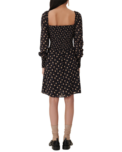 Maje Floral Long Sleeve Smocked Dress
