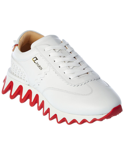 Shop Christian Louboutin Loubishark Leather Sneaker In White
