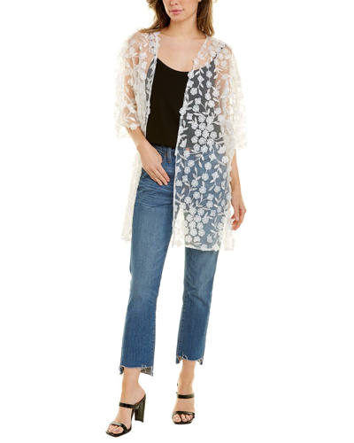 Shop Anne Klein Oversized Sheer Cardigan In White