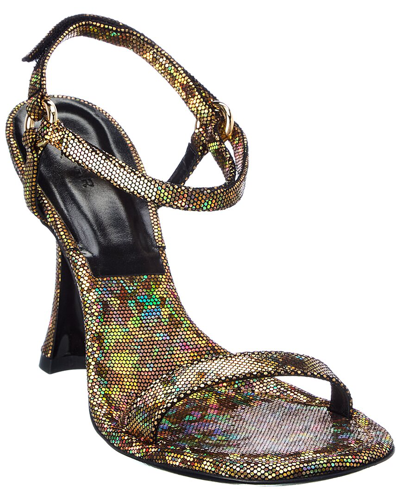 Shop By Far Mia Disco Leather Sandal In Gold