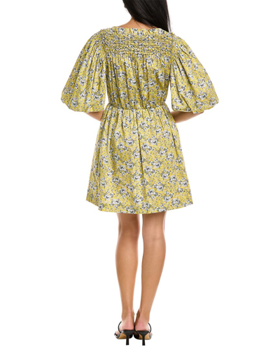 Rebecca Taylor Intaglio Rose Smocked Dress In Neutral