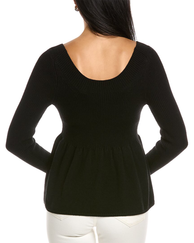 Shop Rebecca Taylor Peplum Wool Pullover In Nocolor