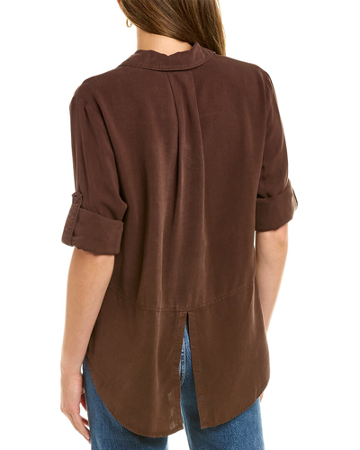 Shop Bella Dahl Split Back Button-down Blouse In Nocolor