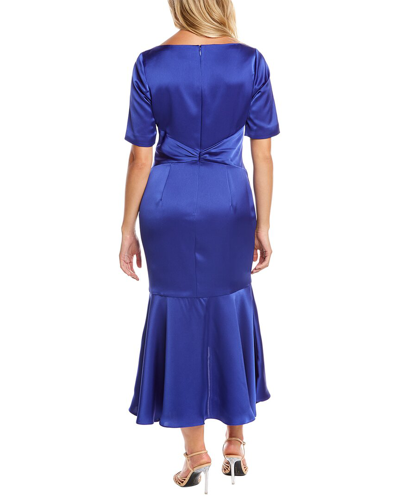 Shop Theia Veronica Midi Dress In Blue
