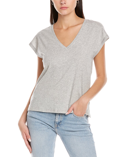 Shop Lilla P Easy V-neck T-shirt In Grey