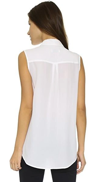 Shop Equipment Sleeveless Slim Signature Blouse In Bright White