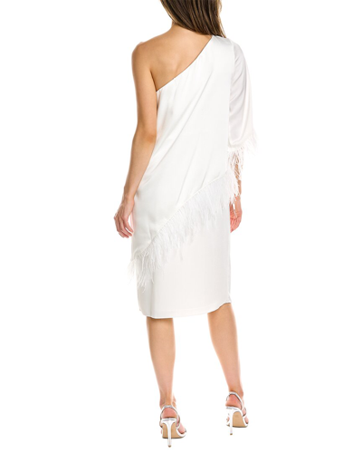 Shop Aidan Mattox One-shoulder Cocktail Dress In White