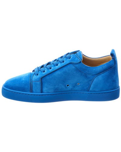 Shop Christian Louboutin Louis Junior Orlato Suede Sneaker In Blue