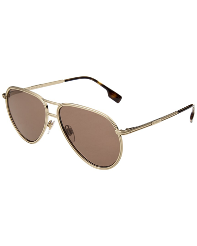 Shop Burberry Unisex Be3135 59mm Sunglasses In Gold