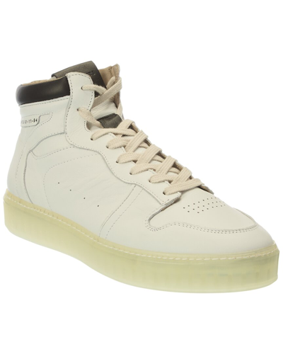 Shop Allsaints Davian Leather High-top Sneaker In White