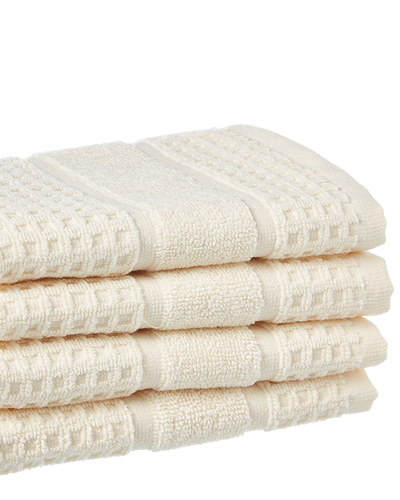 Shop Apollo Towels Set Of 4 Turkish Waffle Terry Washcloths In Nocolor