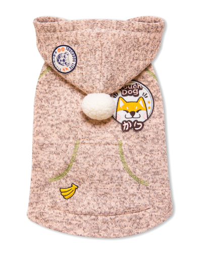Shop Touchdog Hippie Embellished Designer Sleeveless Pompom Pet Dog Hooded Sweater
